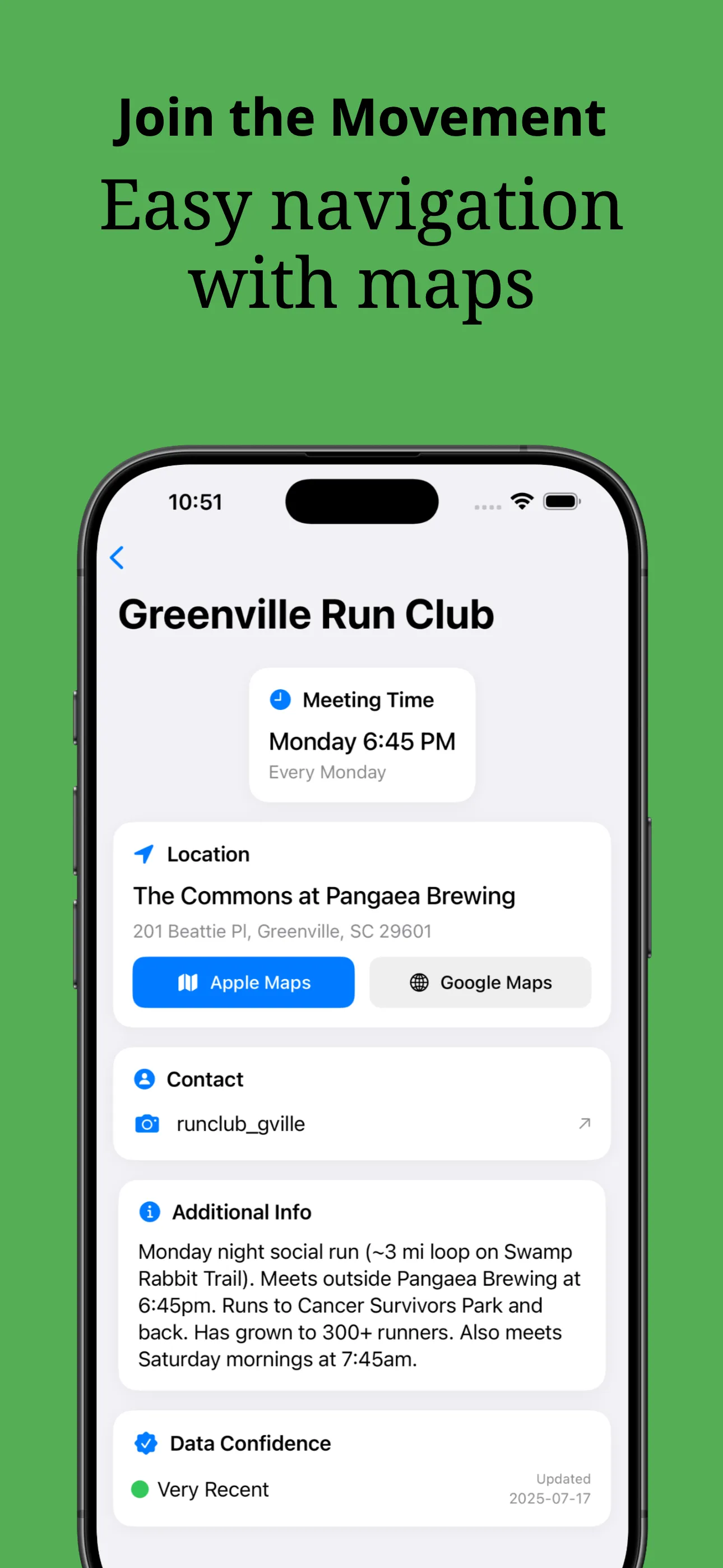 GreenvilleRunClubs app screenshot 5