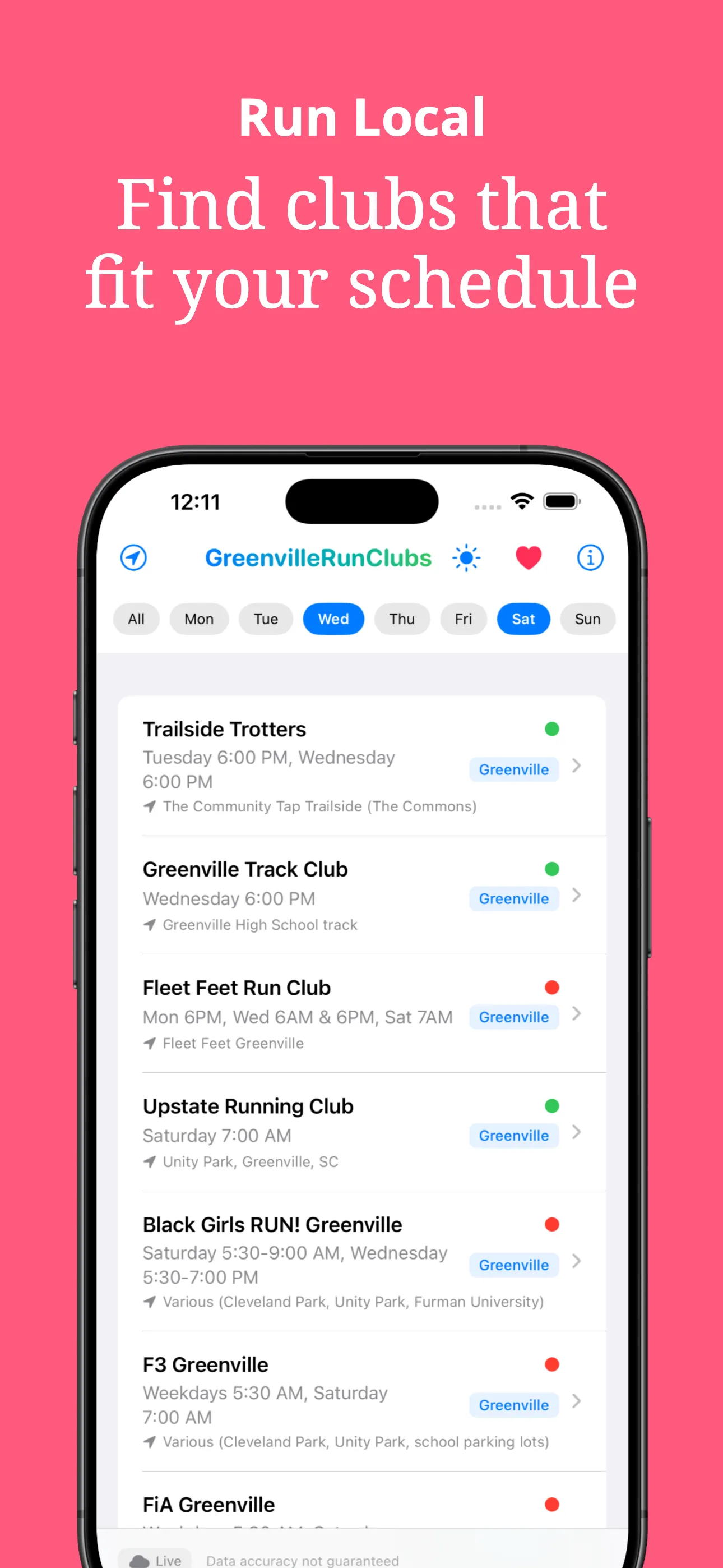 GreenvilleRunClubs app screenshot 6